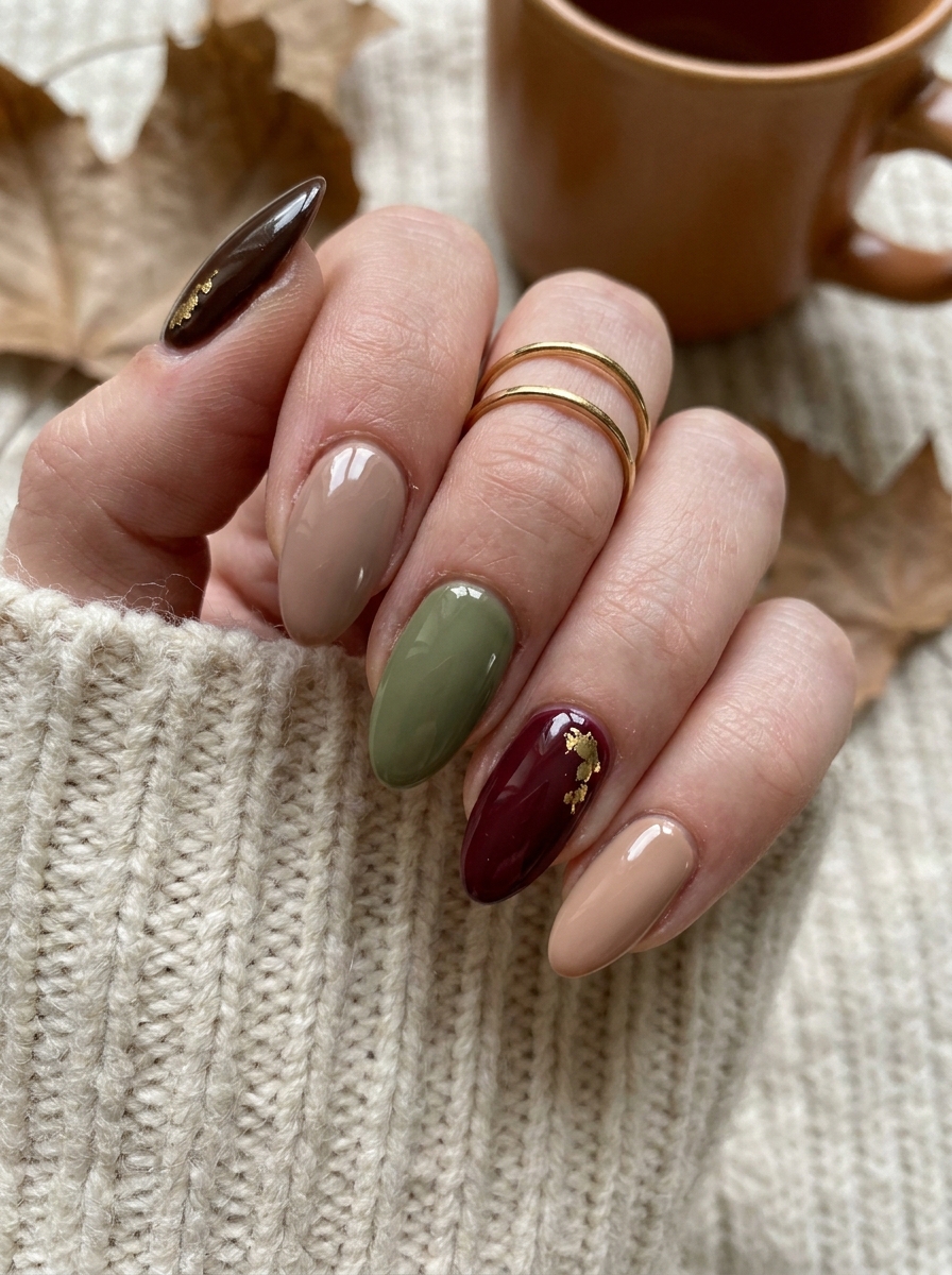 Elegant Autumn Mix Nails als Herbst Nägel Inspiration 2026